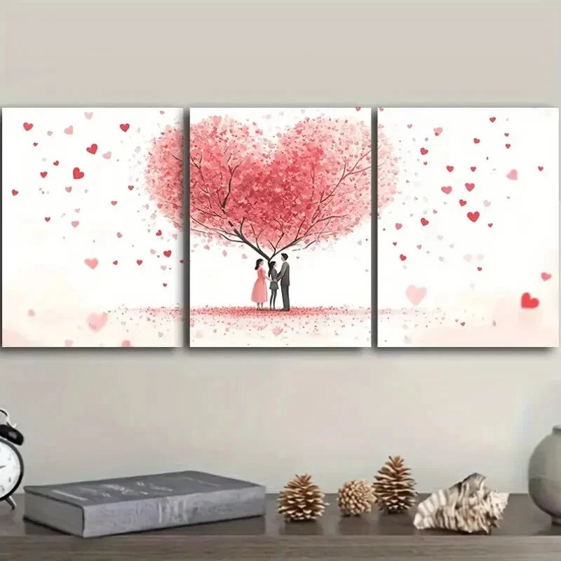 3-Piece Lovers Under the Love Tree Wall Art Set - 40x60cm Framed Canvas Prints | High Quality Australian Made | Ready to Hang | Perfect for Bedroom, Living Room & Wedding Decor