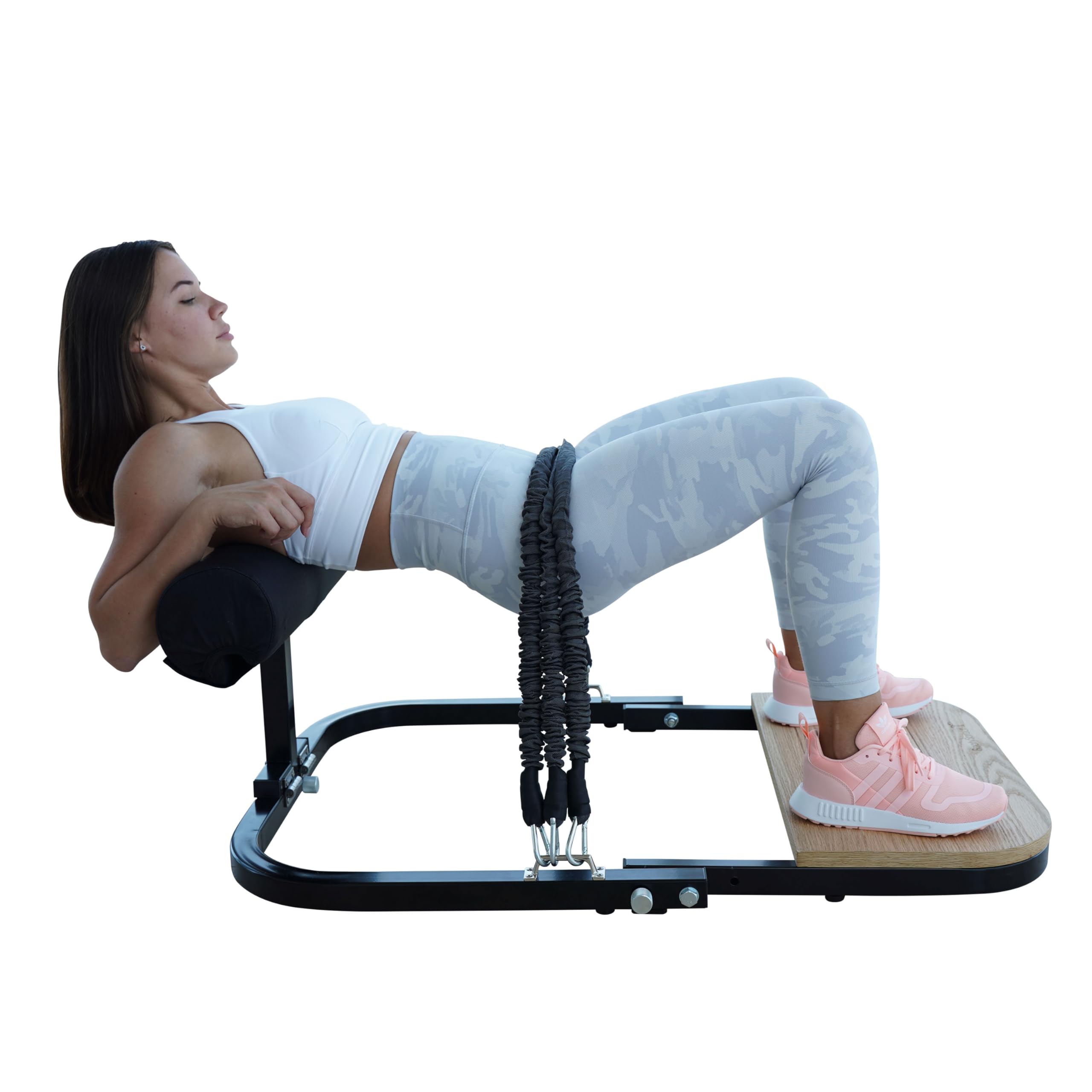 BootySprout Hip Thrust Machine for Glute Workouts - Adjustable Home Gym Equipment with 45, 90 & 135 Lbs Resistance Bands - Perfect for Strength Training, Booty Building & Home Fitness Routines