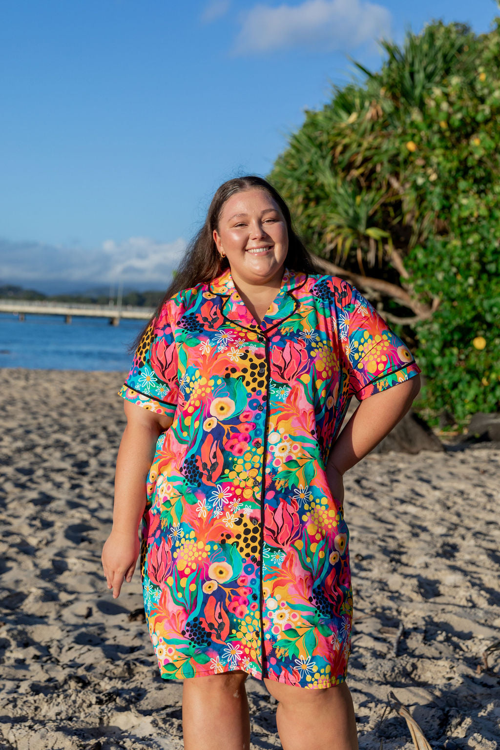 Kasey Rainbow Matilda Sundown Nightie - Soft & Comfortable Sleepwear for Women - Perfect for Relaxing at Home or Cozy Evenings