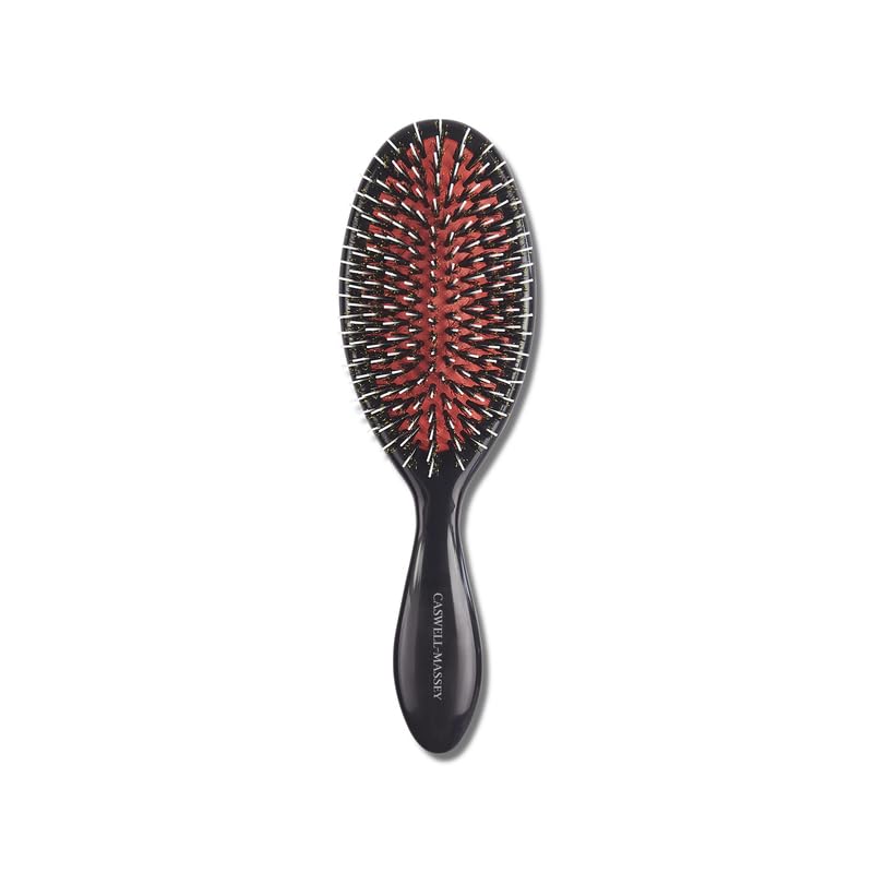Caswell-Massey Standard Hair Brush with Nylon & Boar Bristles - Paddle Hairbrush for Normal to Thick Hair - Ideal for Straight, Wavy & Curly Hair - 8.75 Inch - Perfect for Home, Travel & Salon Styling