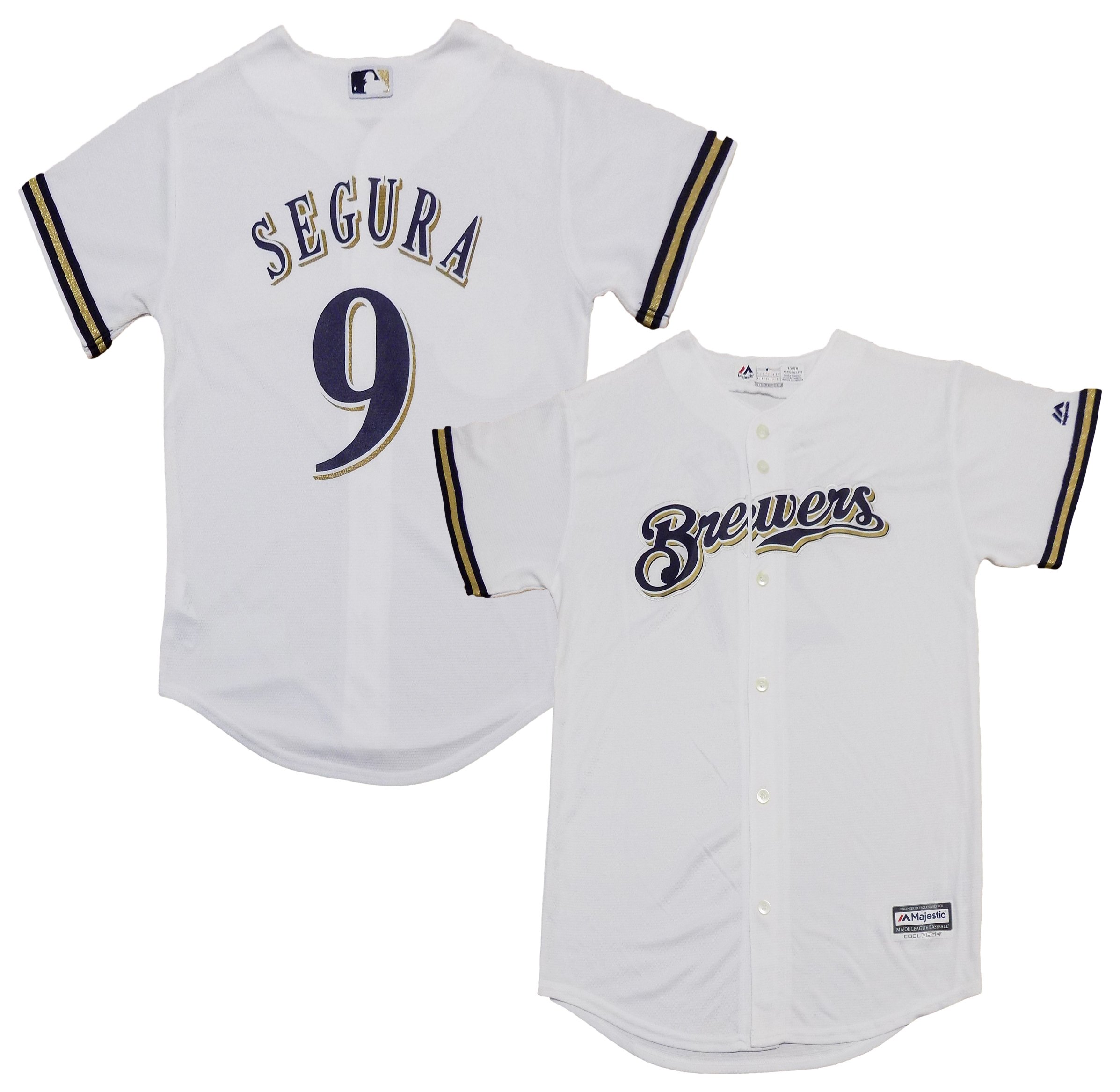 Official Milwaukee Brewers Jean Segura Youth White Cool Base Replica Jersey - Perfect for Baseball Games, Fan Events & Sports Collectibles