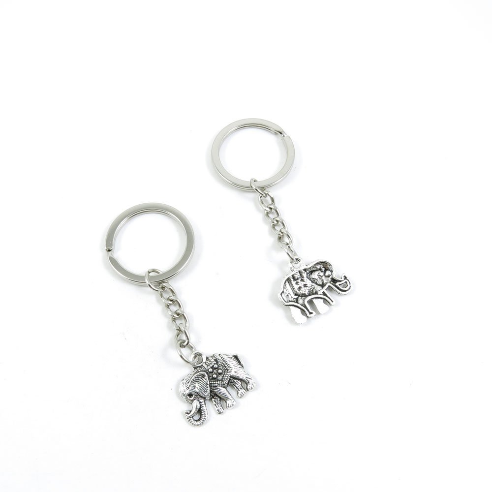 Antique Silver Tone Elephant Keychain - Bulk Wholesale Key Ring Tags for Car Keys, House Keys & Keychains (Pack of 12) - Perfect for Gifts, Key Organization & Travel Accessories