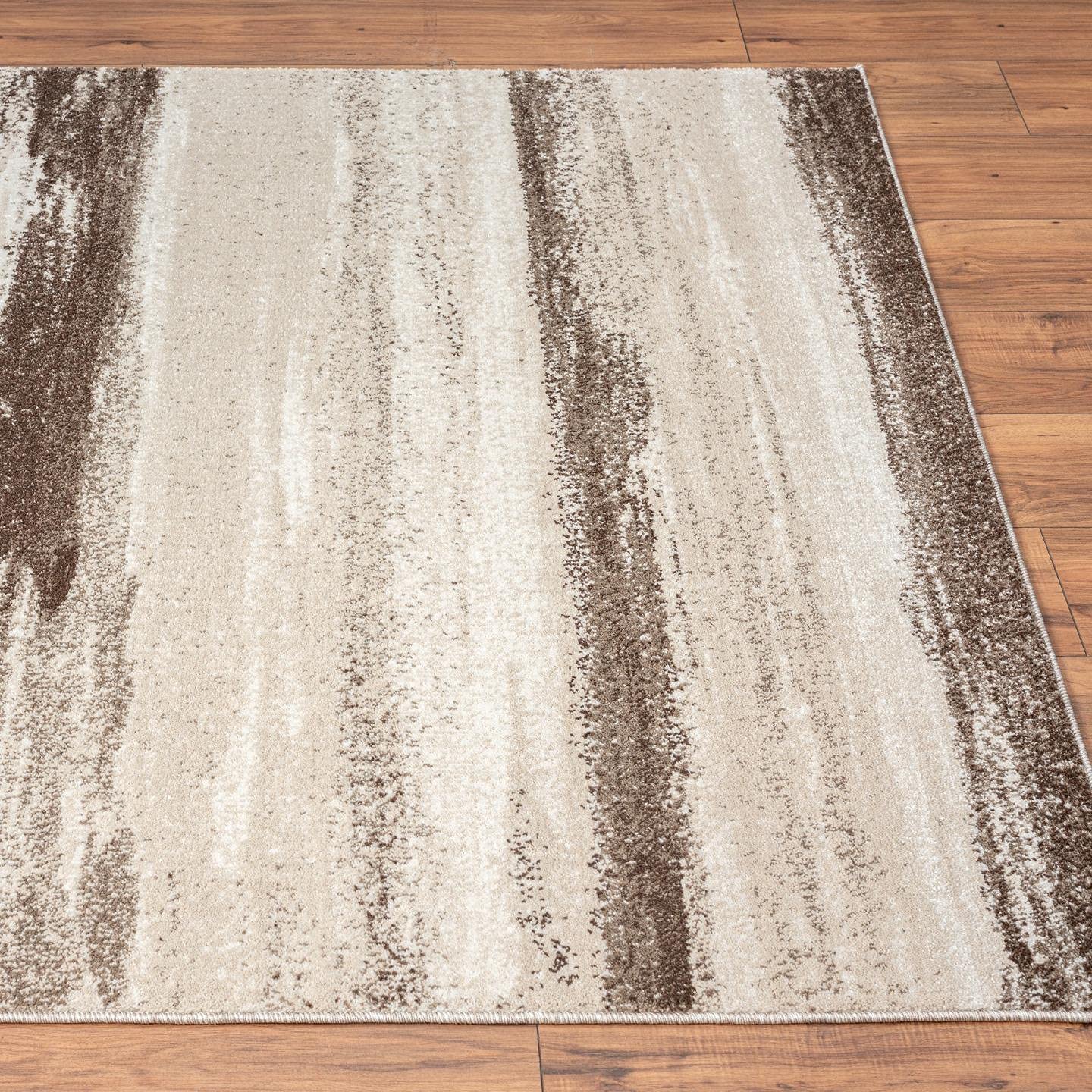 Modern Stain-Resistant Brown Area Rug 9x12 - Soft & Durable for Living Room, Bedroom & Office | LUXE WEAVERS