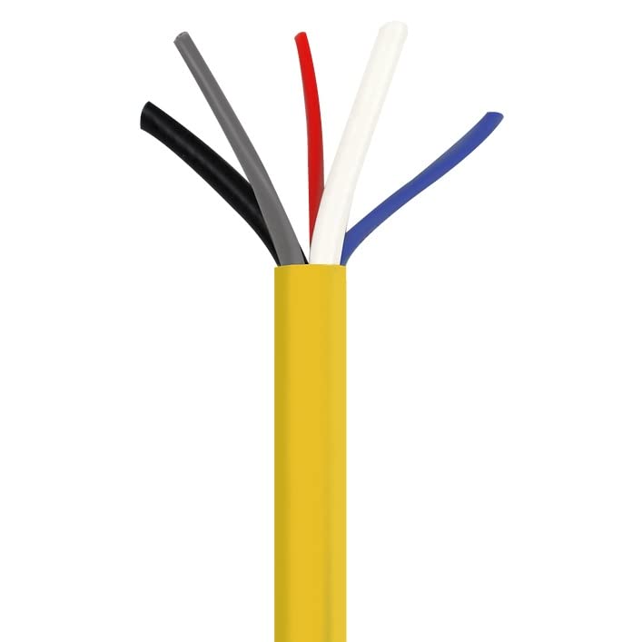 5-in-1 Multiple Conductor Cable Bundle - CAT.5E Ethernet (2PCS) + RG6/U Quad Shield Coaxial (2PCS) + Dual Fiber Composite (1PC) - High-Speed Networking & Multimedia Solution for Home Theater, Office Setup & Smart Home Installation
