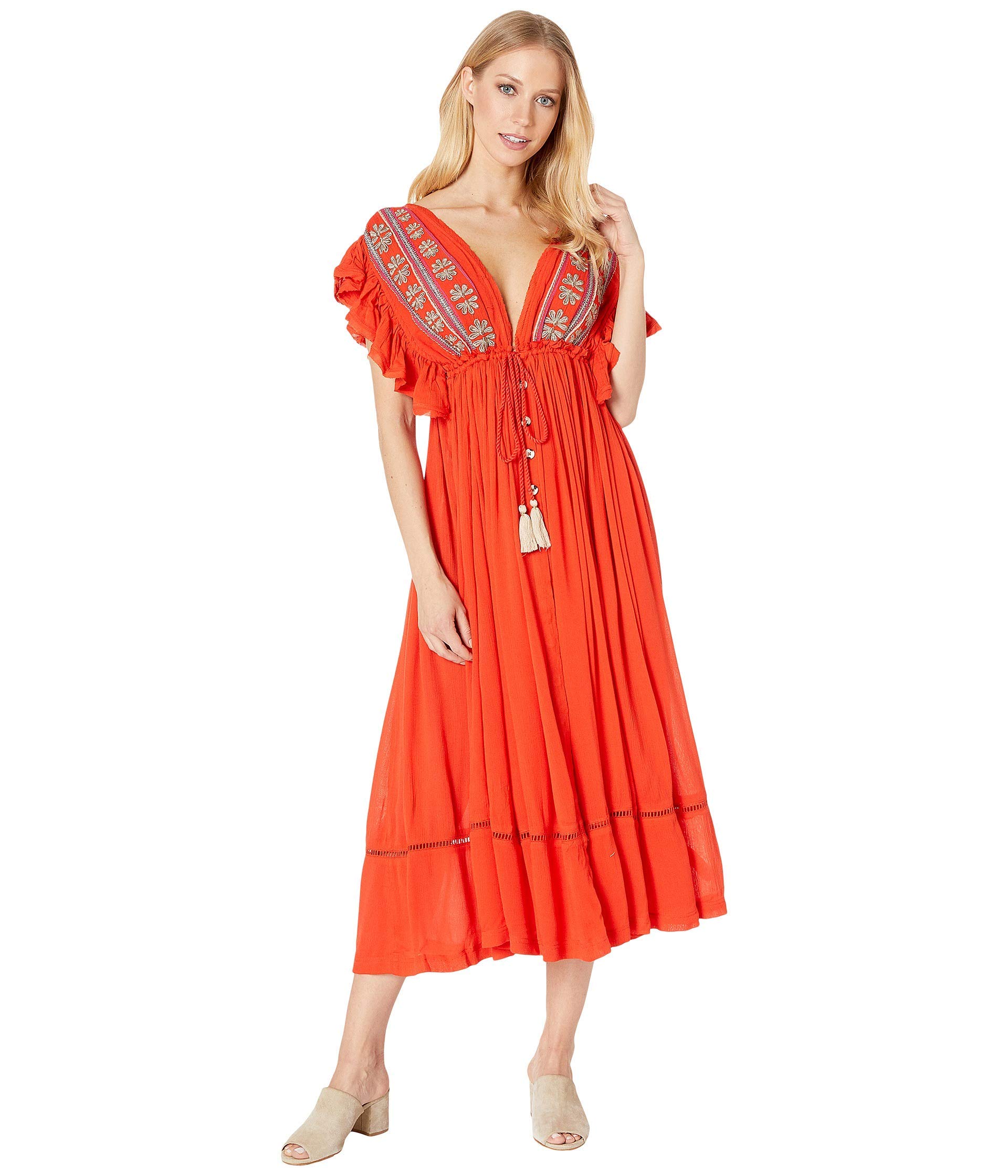 Free Women's Will Wait for You Boho Floral Maxi Dress - Bohemian Summer Beach Dress for Vacations, Music Festivals & Date Nights