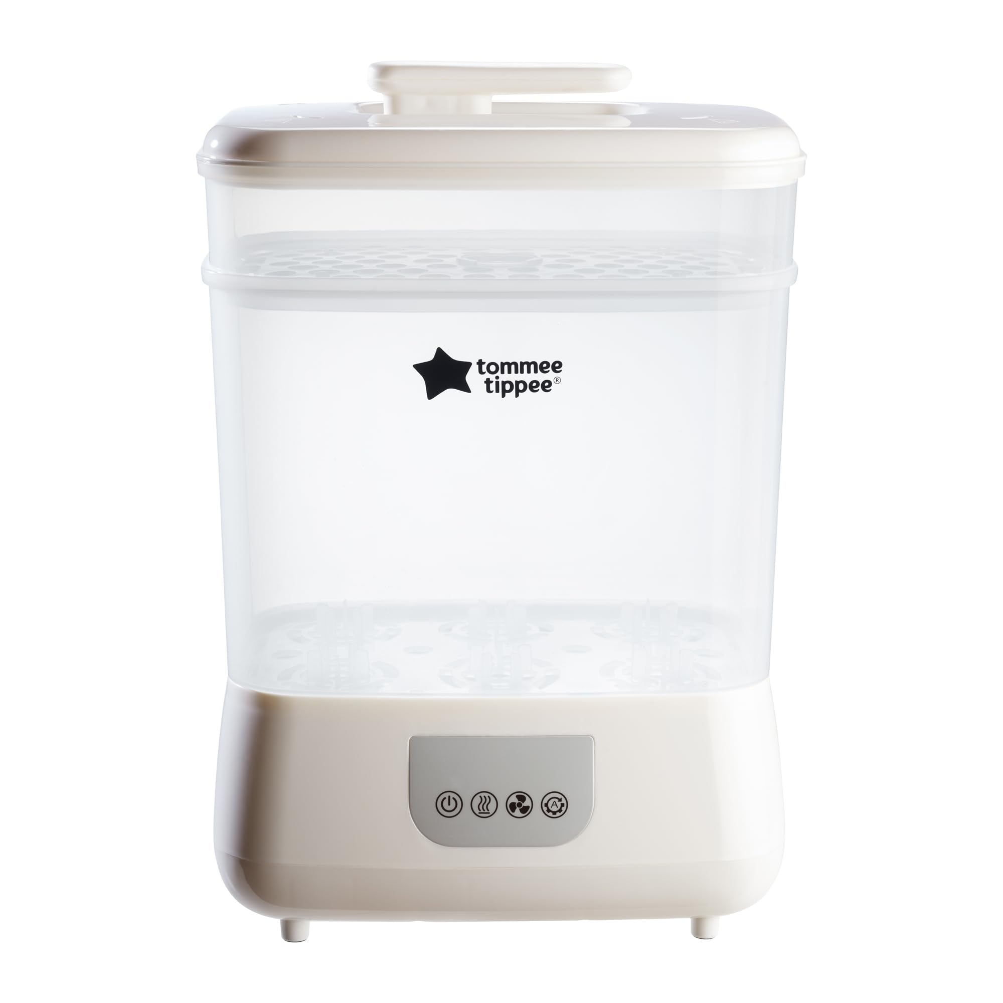 Tommee Tippee Electric Steam Sterilizer and Dryer for Baby Bottles - Kills 99.9% of Germs & Viruses | White Baby Bottle Sterilizing Machine | Perfect for Nursery, Daycare & Travel Use