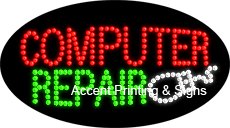 Computer Repair LED Sign - Flashing & Animated Shop Light with High Impact & Energy Efficiency - Perfect for Storefronts, Repair Shops & Tech Businesses