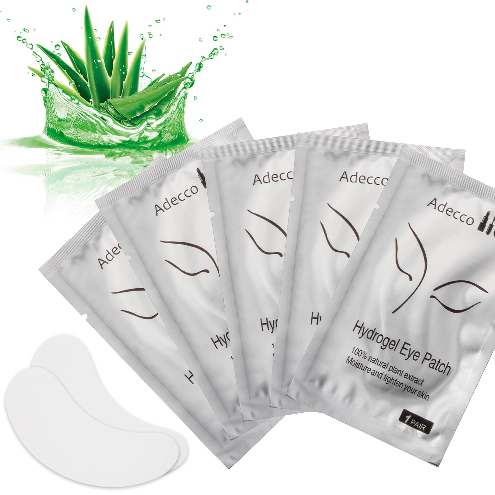 AHIER 100 Pairs Hydrogel Eyepads for Eyelash Extensions - Lint Free, Reusable Eye Patch for DIY False Eyelash Application & Professional Lash Extension Makeup - Perfect for Salon Use & At-Home Beauty Care