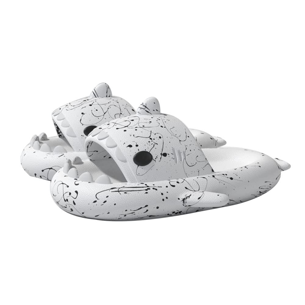 **SALIGNA Cute Shark Slippers for Women & Men - Anti-Slip Open Toe Slides with Lightweight Sole - Summer Beach Sandals for Casual Wear, Home, and Outdoor Use**