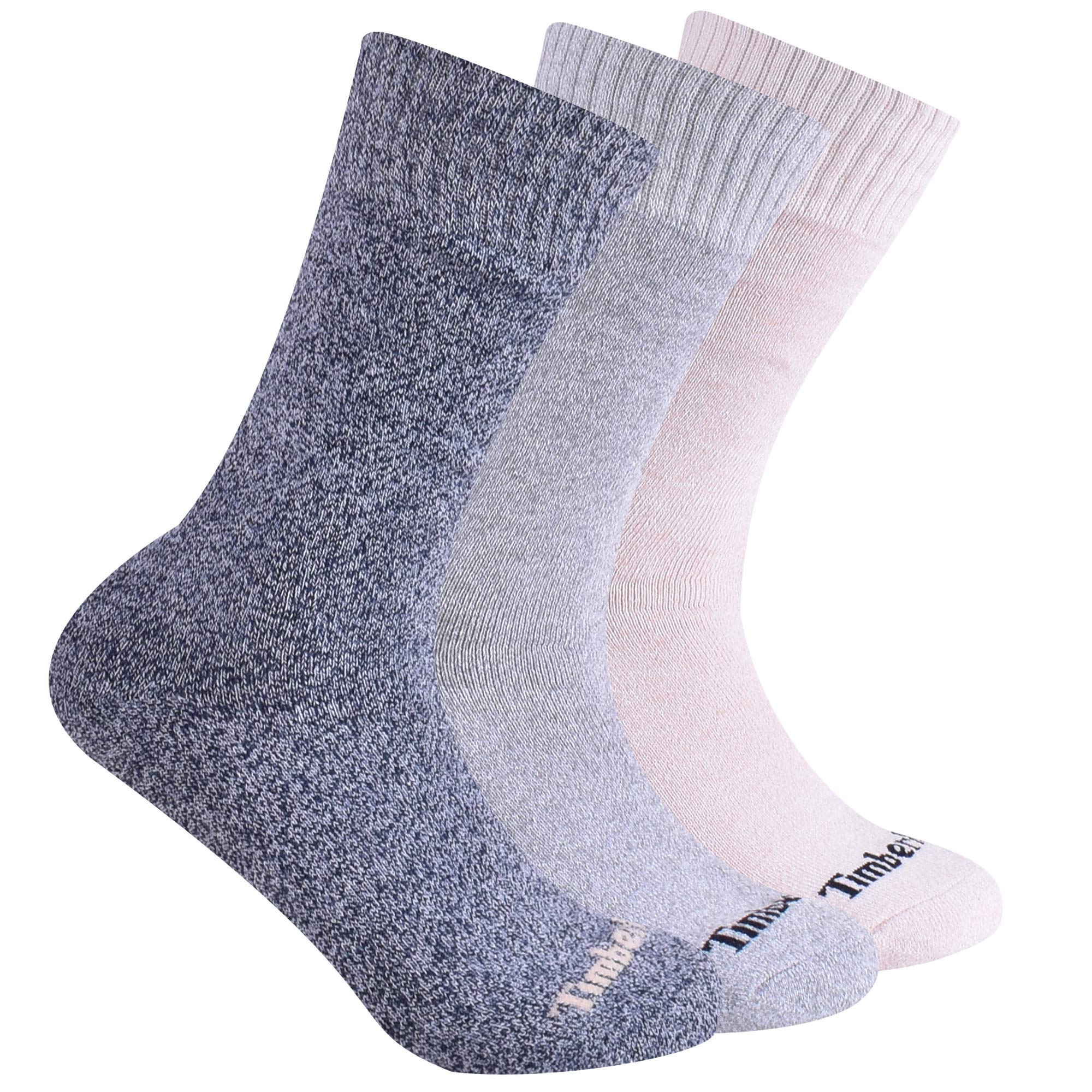 Timberland Women's Ribbed Marled Boot Socks - 3 Pairs Pack, Warm Knit Socks for Winter, Hiking & Outdoor Activities, Comfortable Casual Wear with Boots
