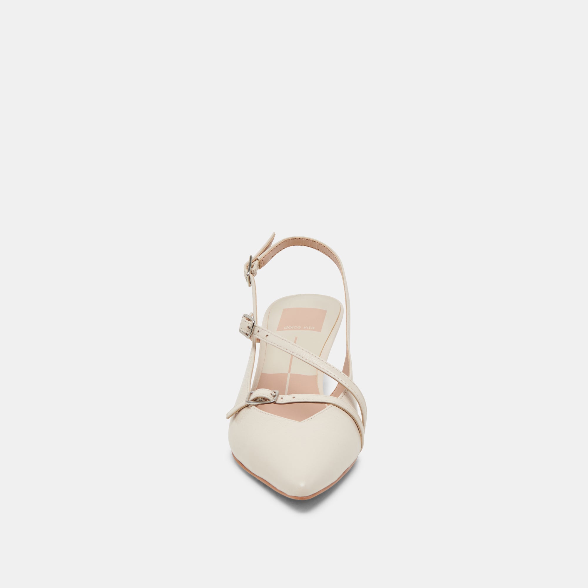 PAMLA Women's Mid Heel Pumps in Ivory Crinkle Patent Leather - Perfect for Office, Parties & Special Occasions