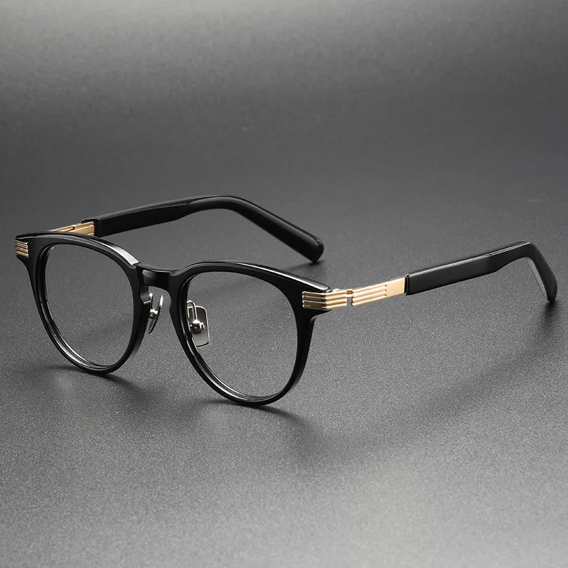 Aimee Unisex Full Rim Round Acetate Eyeglasses 12011 - Stylish & Durable Eyewear for Men & Women - Perfect for Reading, Work & Everyday Fashion