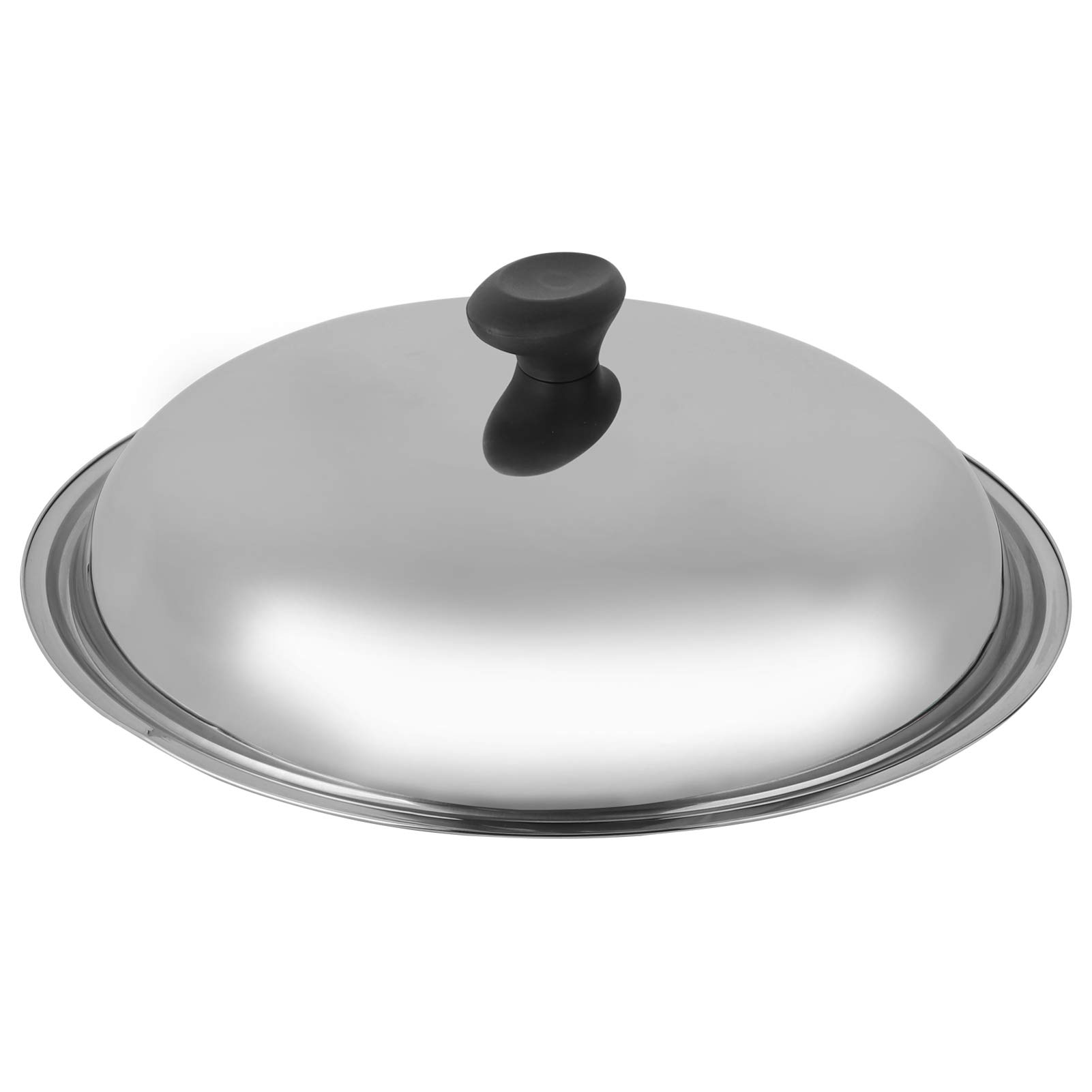 Hemoton 38cm Stainless Steel Cooking Pan Lid - Replacement Pot Cover for Skillet, Wok & Cookware - Round Knob Handle with Anti-Scald Design (Random Knob Style) - Perfect for Frying, Steaming & Slow Cooking