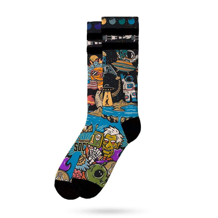 American Socks Signature Conspiracy Mid High Crew Socks - Premium Cotton Blend for Men & Women - Perfect for Casual Wear, Sports & Outdoor Activities
