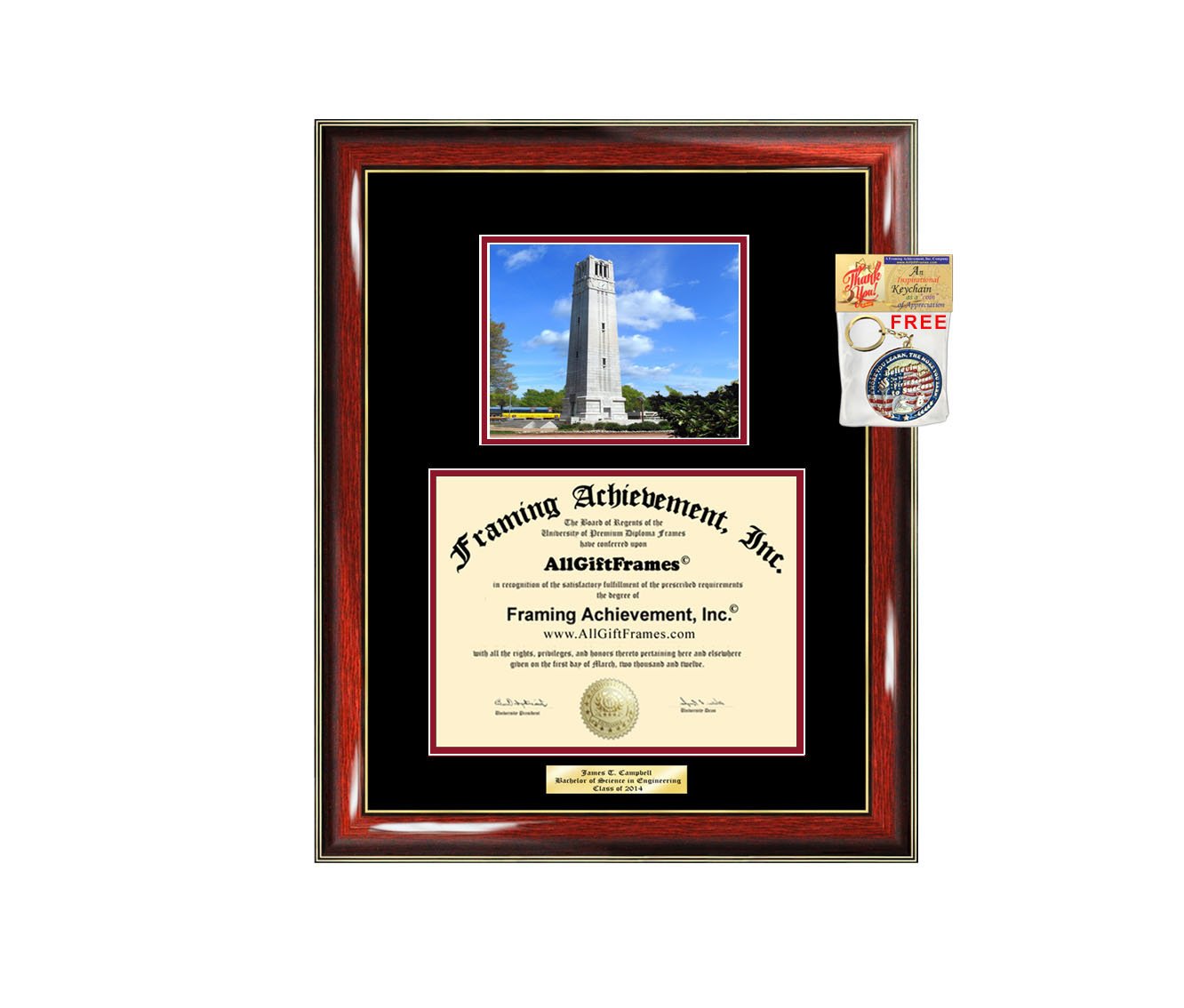 NCSU Diploma Frame - North Carolina State University Graduation Gift with Engraving | Bachelor, Master, MBA, PhD, Doctorate Degree Display | Perfect for Office, Home Decor & Alumni Pride