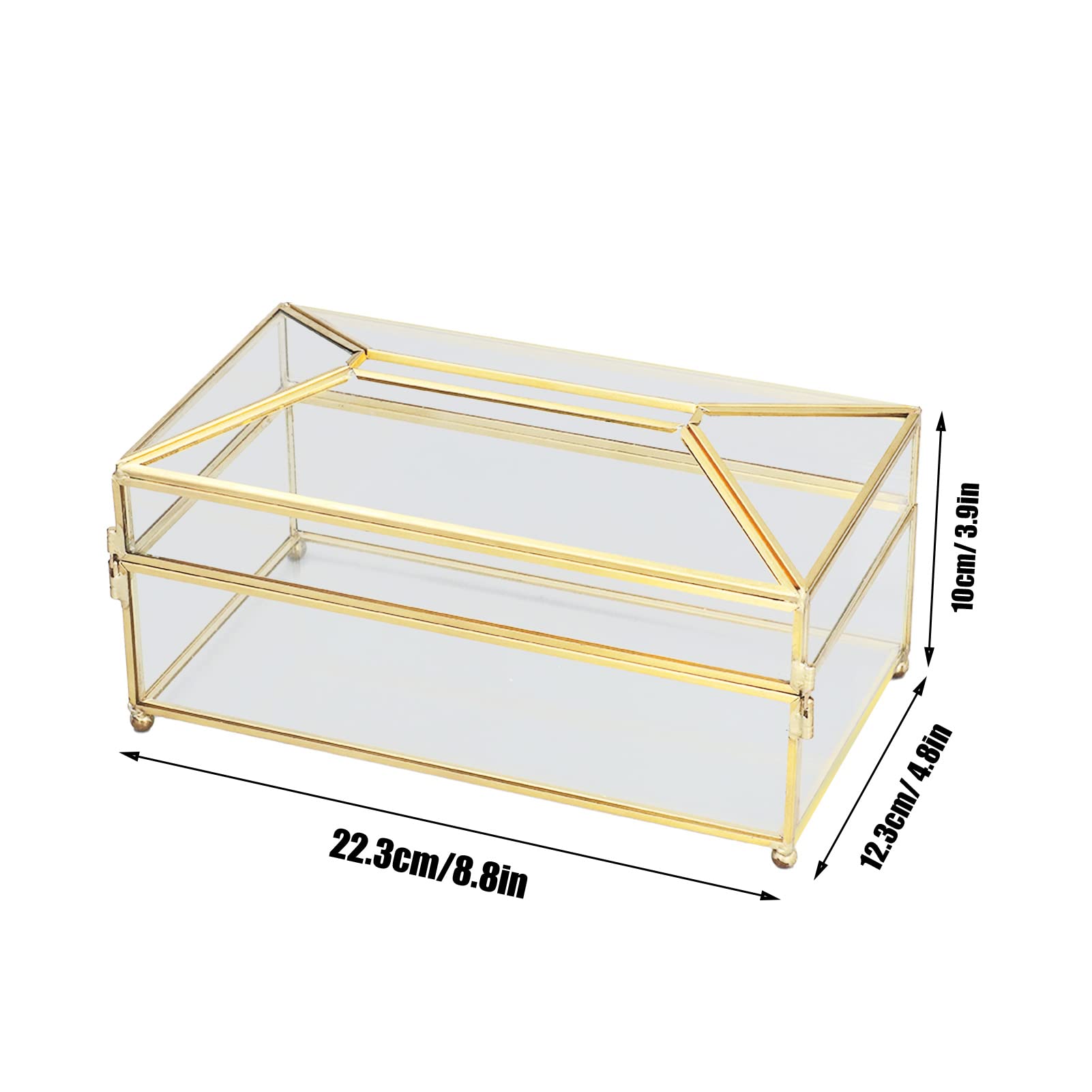 Elegant Clear Glass Tissue Box Holder - Rectangular Decorative Napkin Storage Box for Facial Tissues | Perfect for Living Room, Bedroom & Bathroom Organization