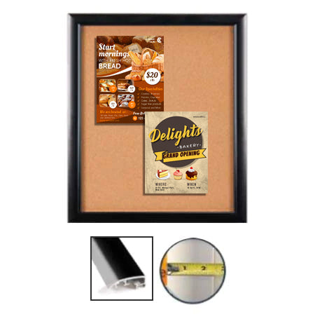 Bold Super Wide Face Bulletin Board Swing Frames with Metal Swing Open Frame - 25+ Sizes in Black & Silver - Perfect for Office, Classroom, and Home Organization