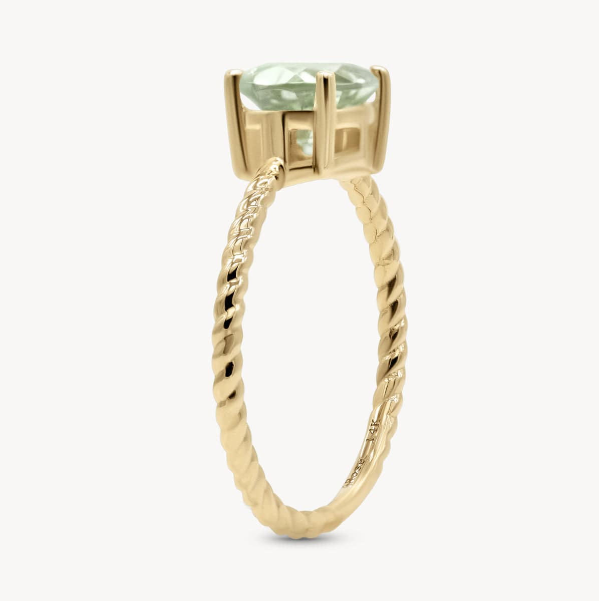Green Amethyst Twist Ring for Women - Elegant Gemstone Jewelry for Everyday Wear & Special Occasions