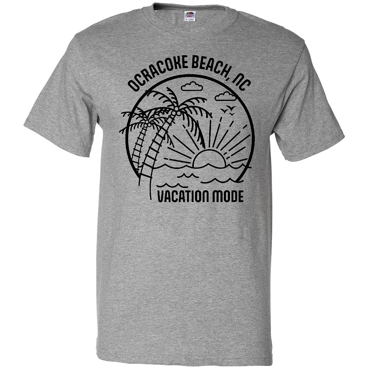 Inktastic Summer Vacation Mode Ocracoke Beach North Carolina T-Shirt - Comfortable Casual Tee for Beach Trips, Travel & Relaxation