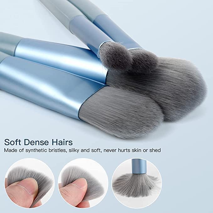 VishBin Professional 8-Piece Mini Makeup Brush Set - Foundation, Powder, Blush & Eyeshadow Brushes for Travel & On-The-Go Makeup Application | Premium Cosmetic Brush Kit for Flawless Blending