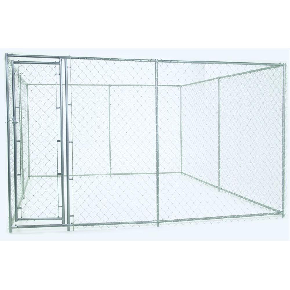 2-in-1 Galvanized Chain Link Dog Kennel - 6ft H x 5ft W x 15ft L or 6ft H x 10ft W x 10ft L - Durable Outdoor Pet Enclosure for Dogs, Backyard Fence, and Secure Play Area