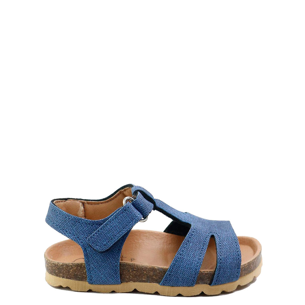 Navy Linen Cork Sandals for Women - Comfortable Summer Beach Shoes with Arch Support | Perfect for Walking, Travel, and Outdoor Activities