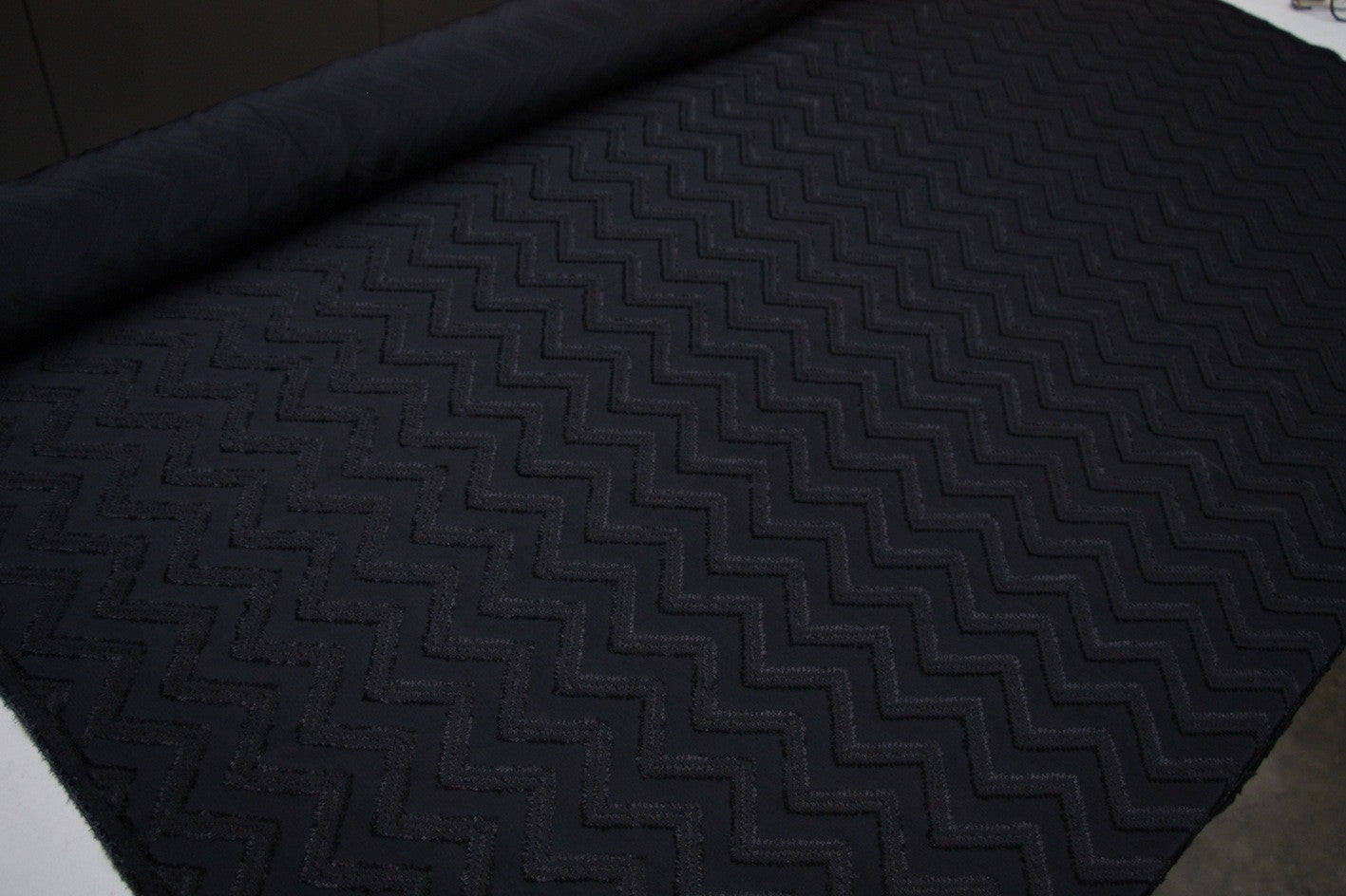 Black Chevron Jacquard Fabric - Stylish and Durable Upholstery Material for Home Decor, Curtains, and DIY Projects