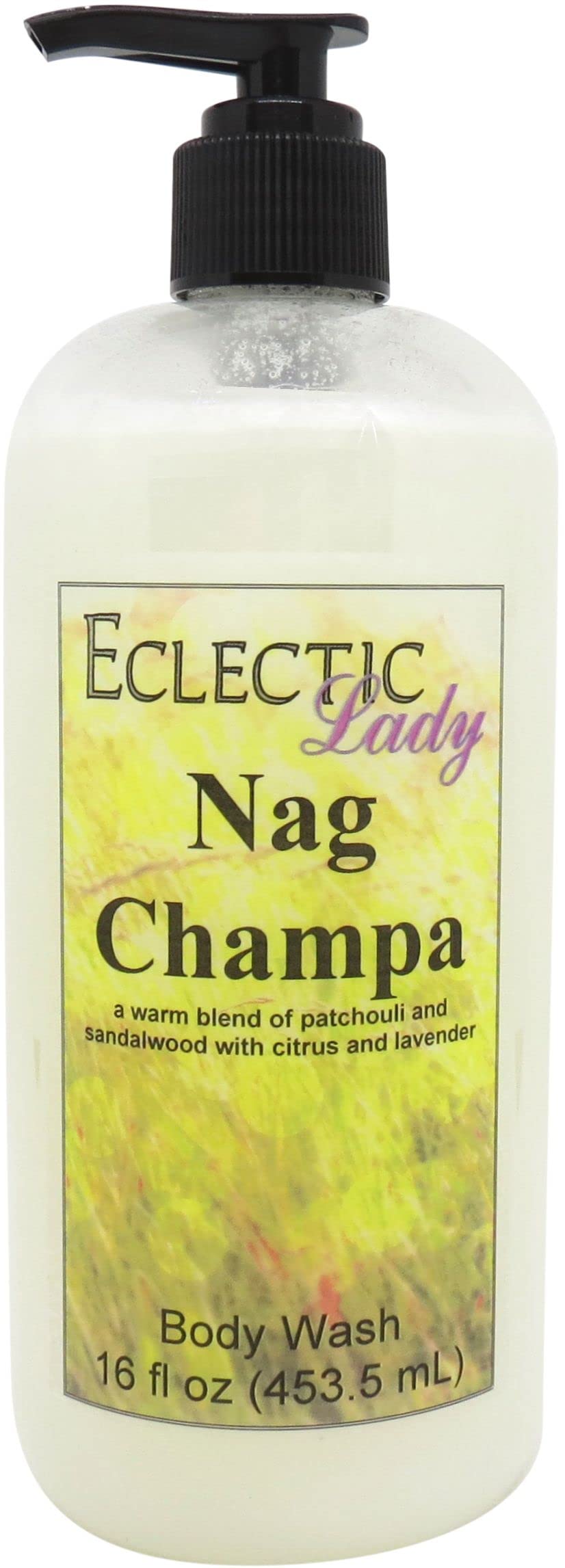 Nag Champa Scented Liquid Pearl Body Wash - 3-in-1 Bubble Bath, Hand Soap & Shower Gel | Phthalate-Free, Handcrafted in USA (16 oz) for Relaxing Baths, Spa Days & Aromatherapy