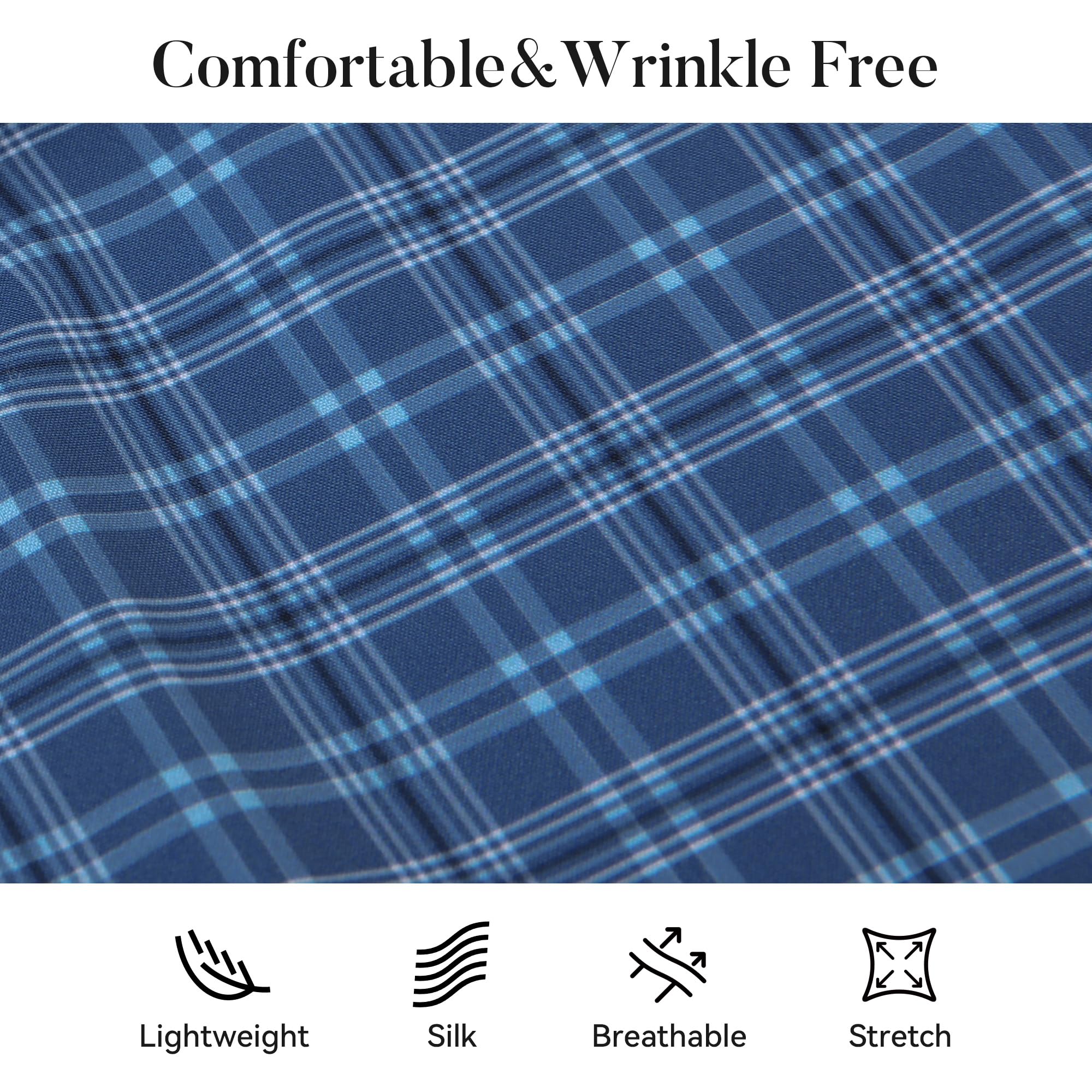 Esabel.C Men's Wrinkle-Free Dress Shirts | Button Down Long Sleeve Business Shirts | Regular Fit Printed Formal Shirt for Office, Interview & Professional Occasions