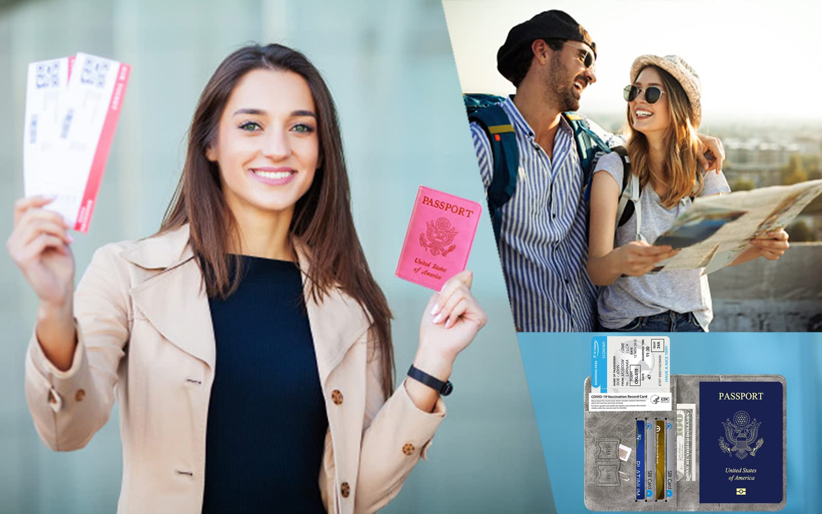Premium RFID Blocking Leather Passport Holder & Travel Wallet - Secure Card Case for Women & Men (Brown) - Perfect for International Travel, Business Trips & Daily Commute