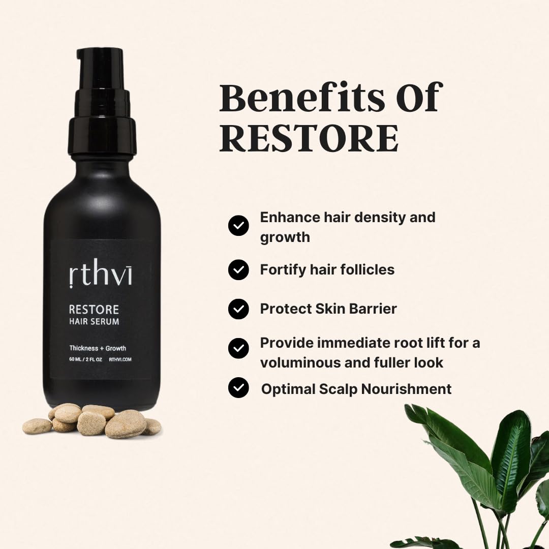 Restore Hair Growth Serum 2oz - Natural Rosemary, Caffeine & Lavender Formula with Amino Acids for Thicker, Longer Hair | Daily Hair Care Treatment for Men & Women