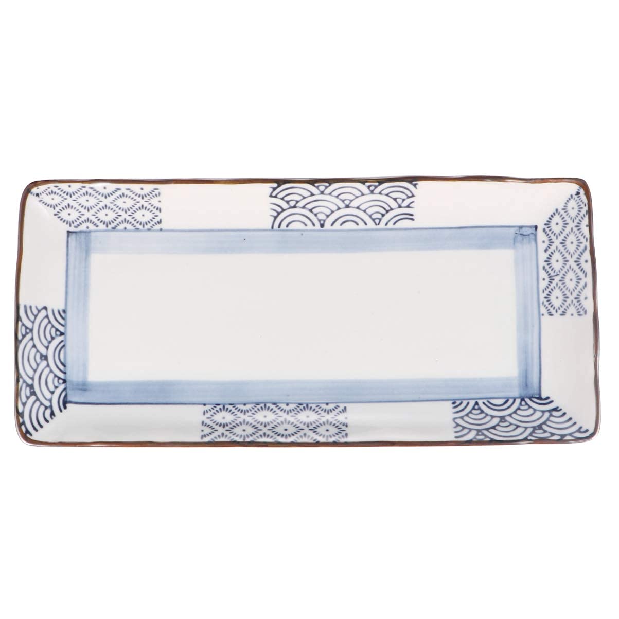 Japanese Porcelain Rectangular Sushi Plates - Elegant Serving Platter for Sushi, Onigiri, Desserts & Snacks - Perfect for Home Dining, Parties & Restaurant Use