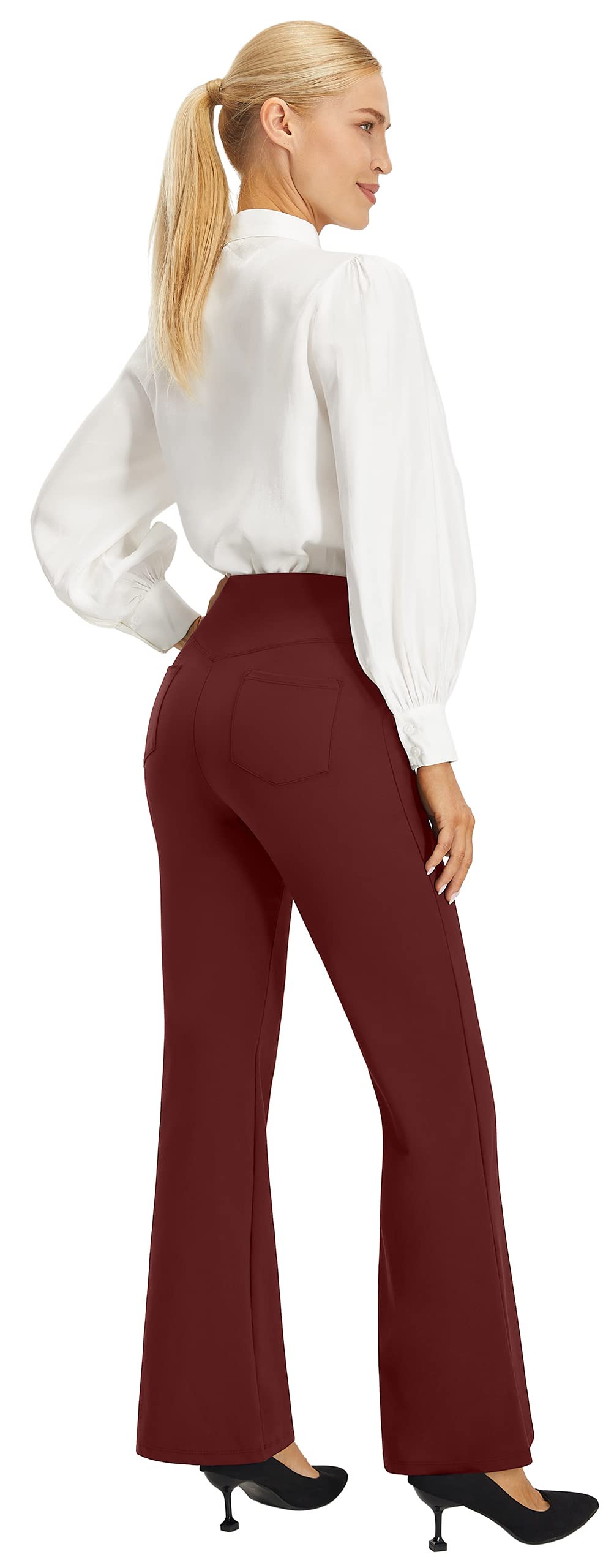 AFITNE Women's High Waist Yoga Dress Pants - Stretchy Pull On Work Pants for Office & Casual Wear - Comfortable Business Slacks for Yoga, Work & Everyday Use (2025 Collection)