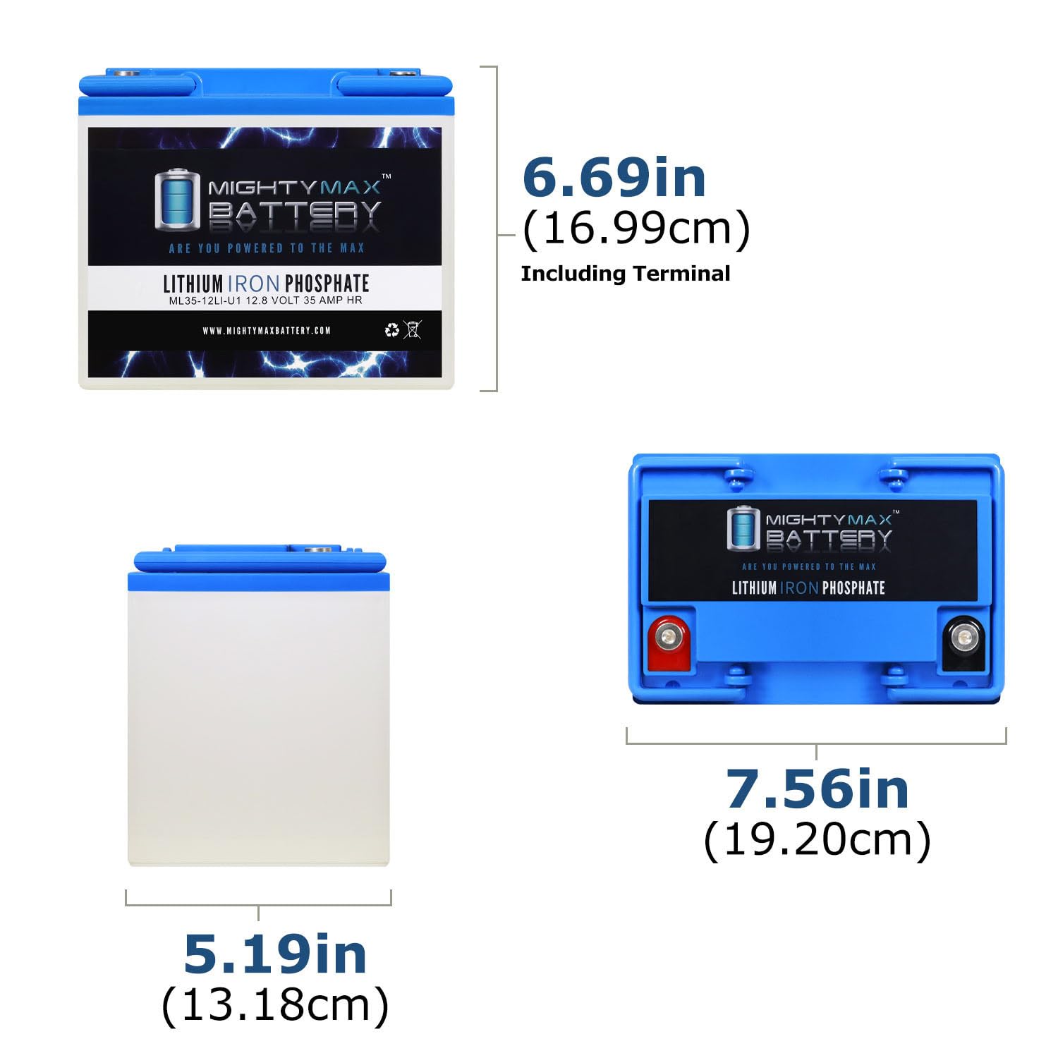 Mighty Max 12V 35AH U1 Lithium Battery Replacement for Theradyne Investigator Power T Bird - Lightweight & Long-Lasting Power Solution for Mobility Scooters, Wheelchairs & Medical Equipment