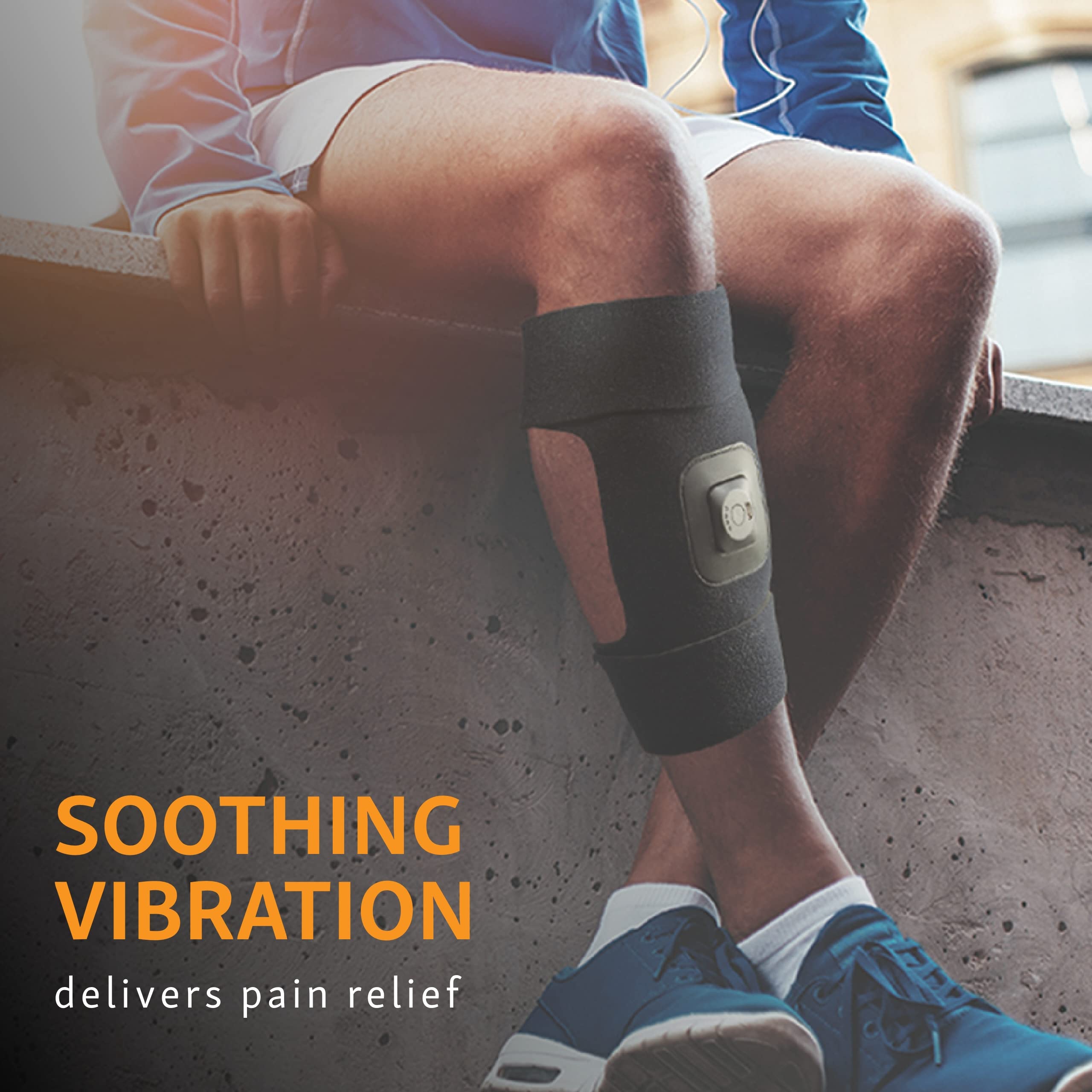 Brownmed Calf & Shin Compression Wrap with Vibration Massage - Adjustable Therapy Sleeve for Shin Splints, Muscle Cramps & Pain Relief - Unisex Design for Men & Women - Perfect for Running, Workouts & Post-Exercise Recovery