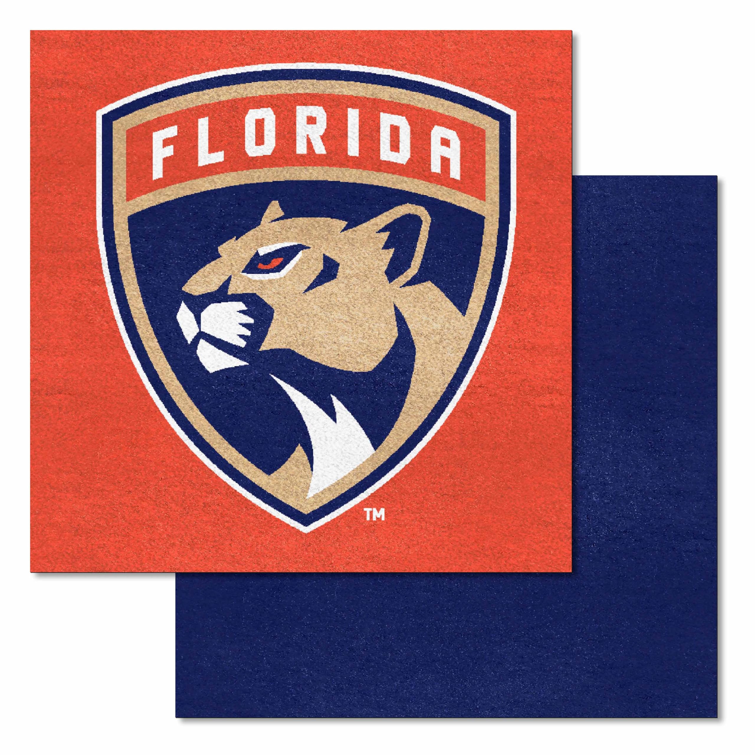 Florida Panthers Team Carpet Tiles by FANMATS - 45 Sq Ft Non-Slip Floor Mat for Game Room, Man Cave, and Sports Bar Decor