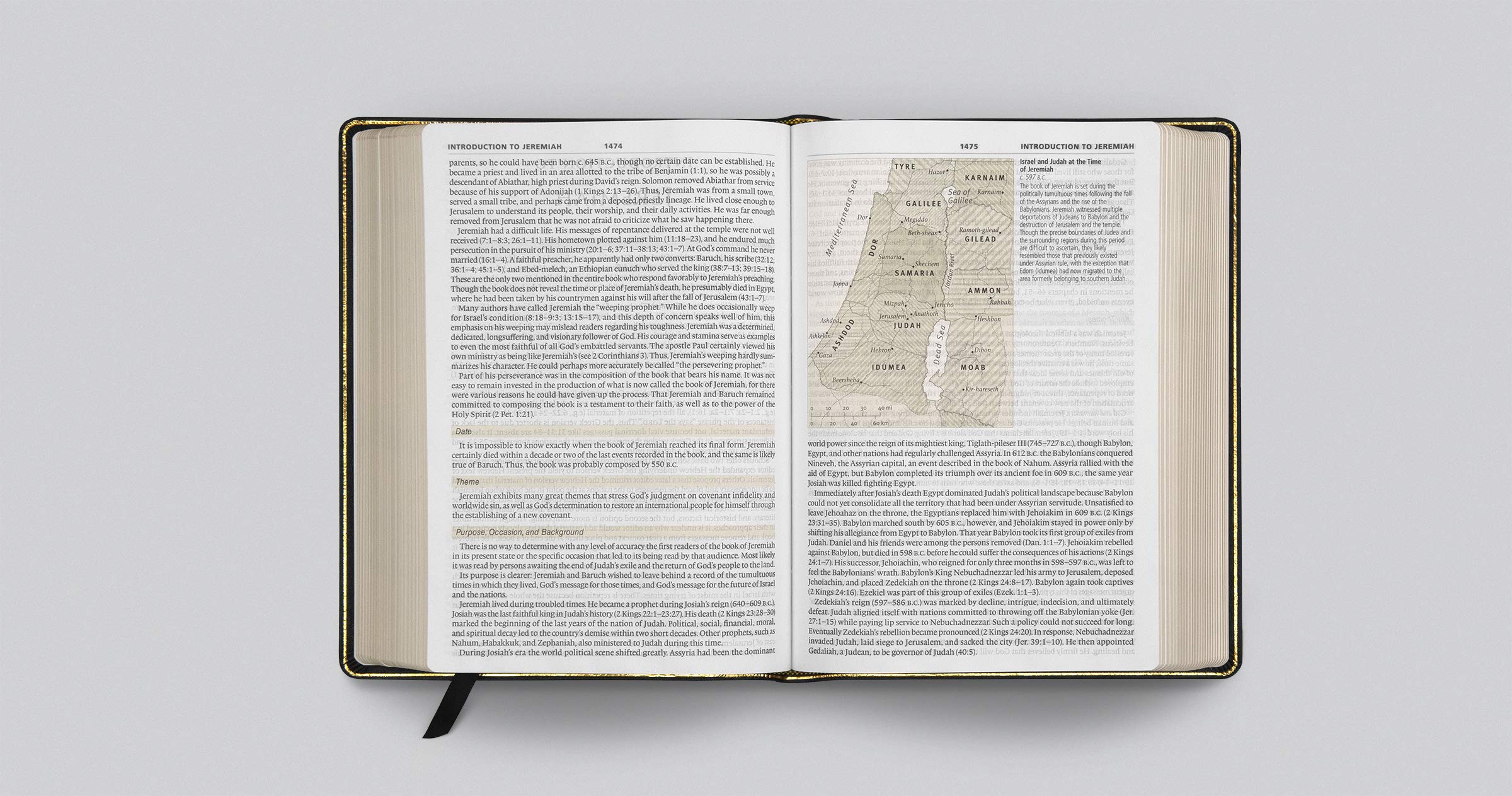ESV Study Bible Large Print - Genuine Leather Black Cover - Premium Bible for Church, Bible Study & Personal Devotion - Ideal Gift for Christians & Pastors