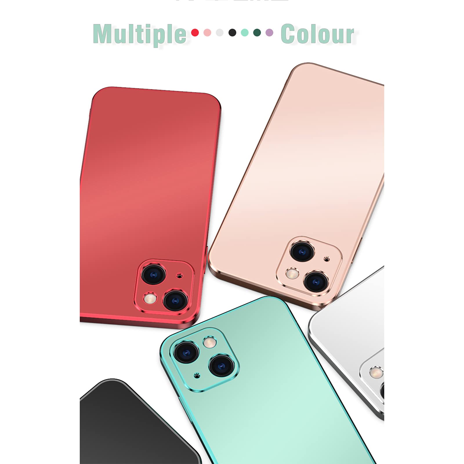 Shockproof iPhone 13 Pro Max Case (6.7 Inch) - Slim Fit Matte Phone Cover with Glitter Plating Edge, Anti-Fingerprint & Flexible TPU Protection for Women | Perfect for Everyday Use, Work & Travel (Teal, 2021 Model)