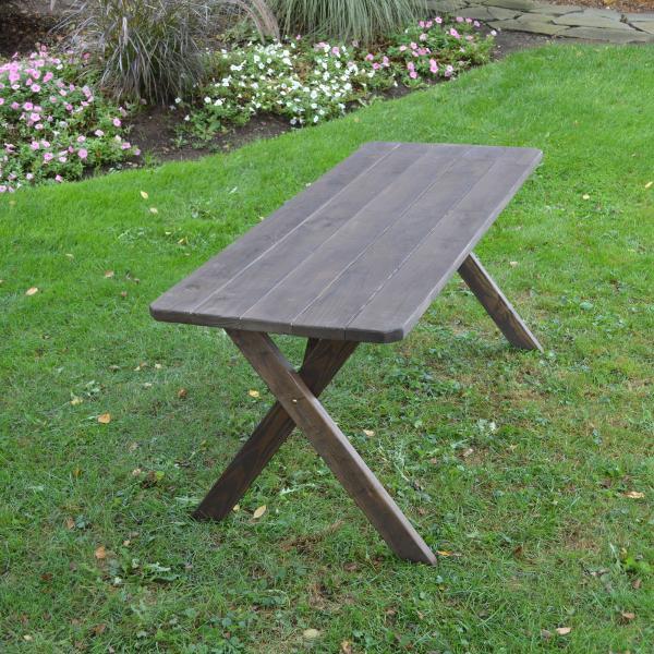 Pressure Treated Pine Crossleg Table - Durable Outdoor Patio Dining Furniture for Garden, Deck & Backyard - Weather Resistant & Long-Lasting