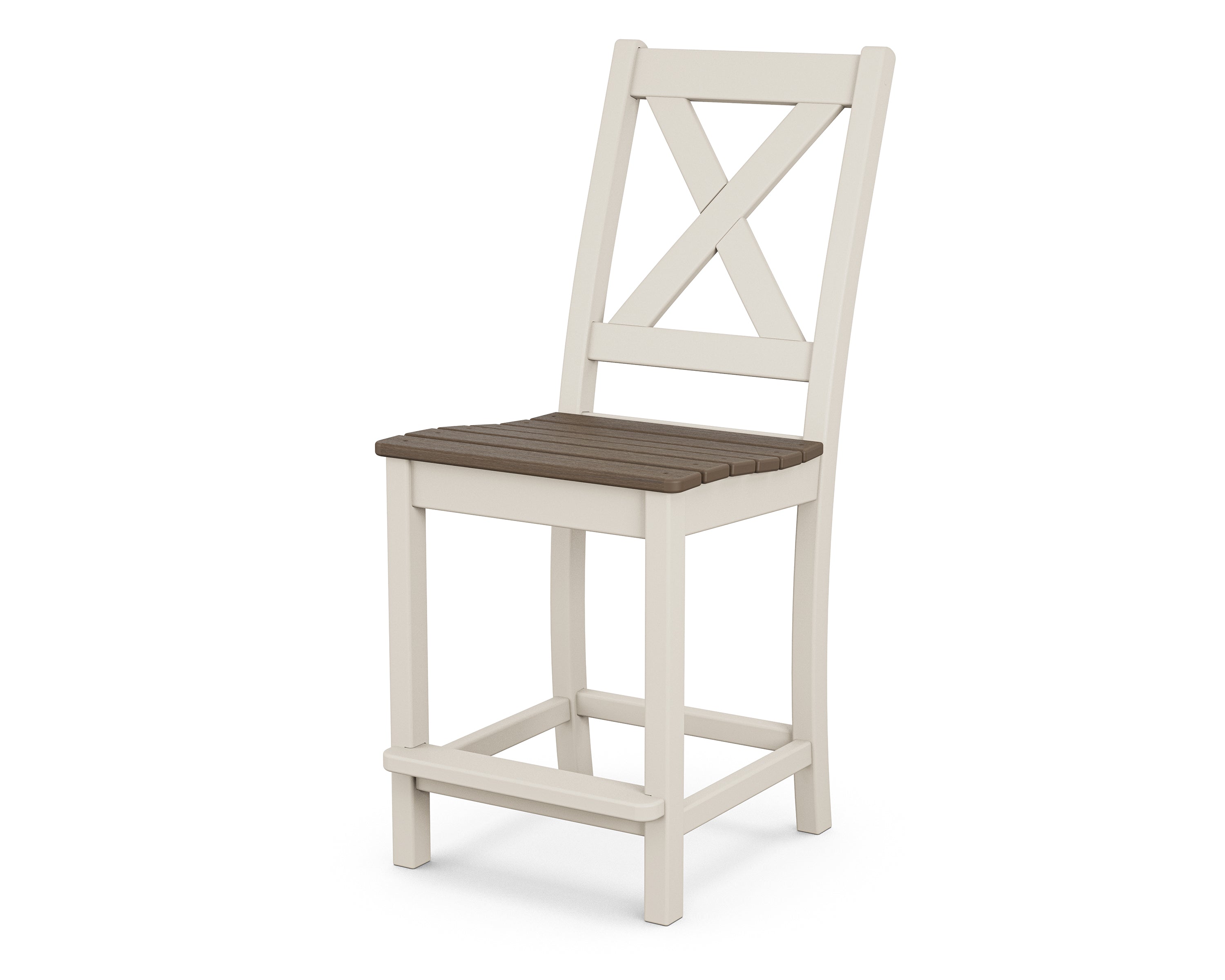 POLYWOOD Braxton Counter Height Bar Stool - Outdoor & Indoor Durable Plastic Adirondack Chair for Patio, Deck, Poolside, and Kitchen Counter Use