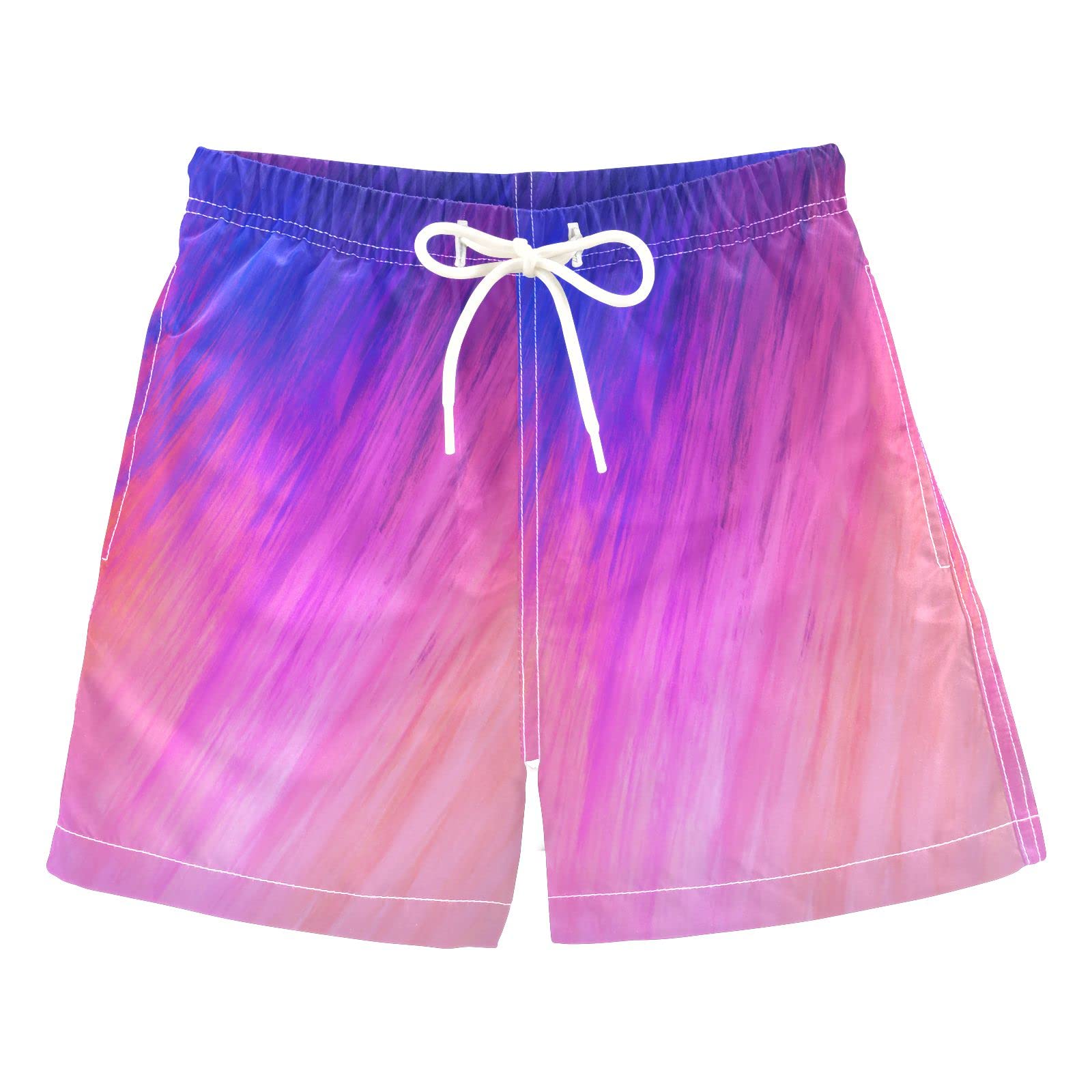 Abstract Pink Purple Galaxy Boys Swim Trunks - Toddler Beach Board Shorts for Kids | Quick-Dry Swimwear & Bathing Suits (2T) | Perfect for Pool, Beach & Water Play
