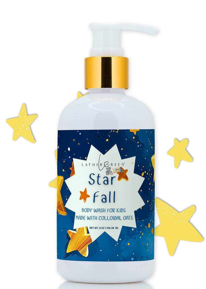 Star Fall Hypoallergenic Kids Body Wash - Paraben-Free, Sulfate-Free & Tear-Free Formula - 8 oz Gentle Cleanser for Sensitive Skin - Perfect for Daily Bath Time & Bedtime Routine