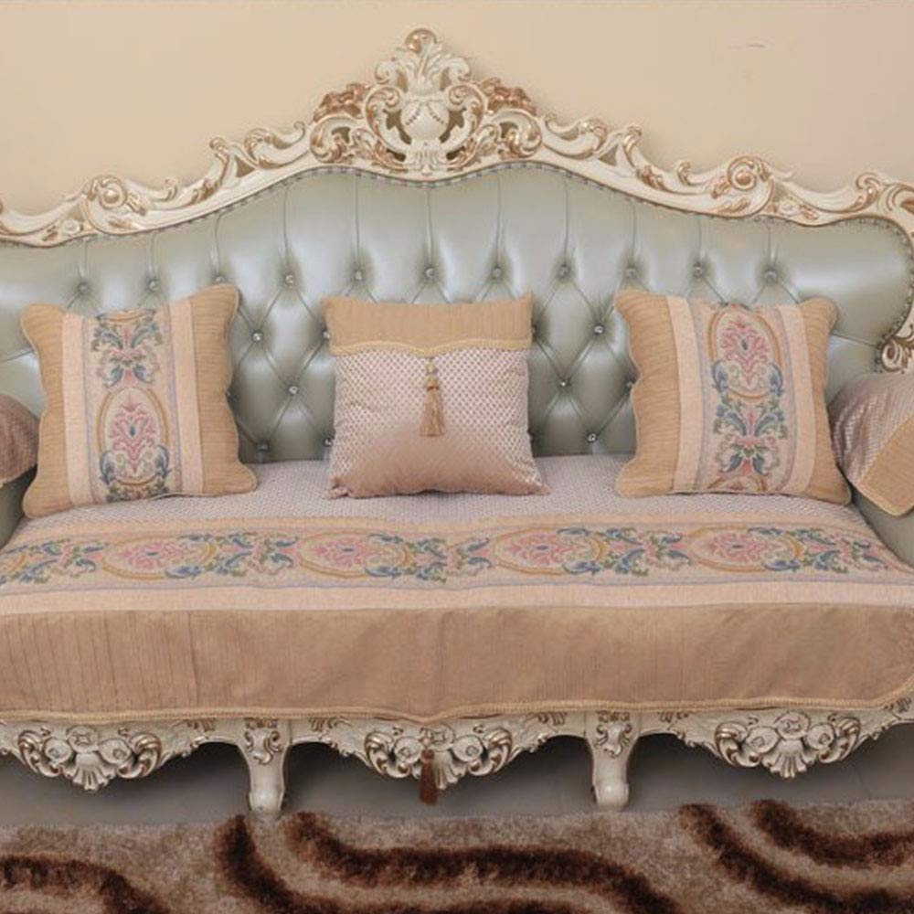 SVIO-SOFACOVER Boho Embroidery Sofa Cover - Chenille Fabric Sofa Slipcover, Non-Slip European Style Couch Protector (24