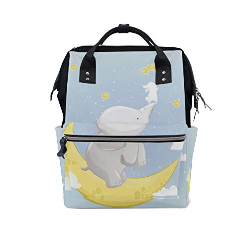 **MERRYSUGAR Large Multifunctional Diaper Backpack for Baby & Mom - Cute Elephant & Rabbit Design, Waterproof Travel Bag for School, Daycare, and Outings**