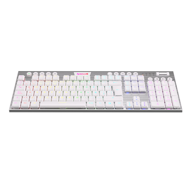 Redragon Horus K618W RGB SP Wireless Mechanical Gaming Keyboard - Full Size, White - Perfect for PC, Mac, PS5 & Xbox Gaming Setup