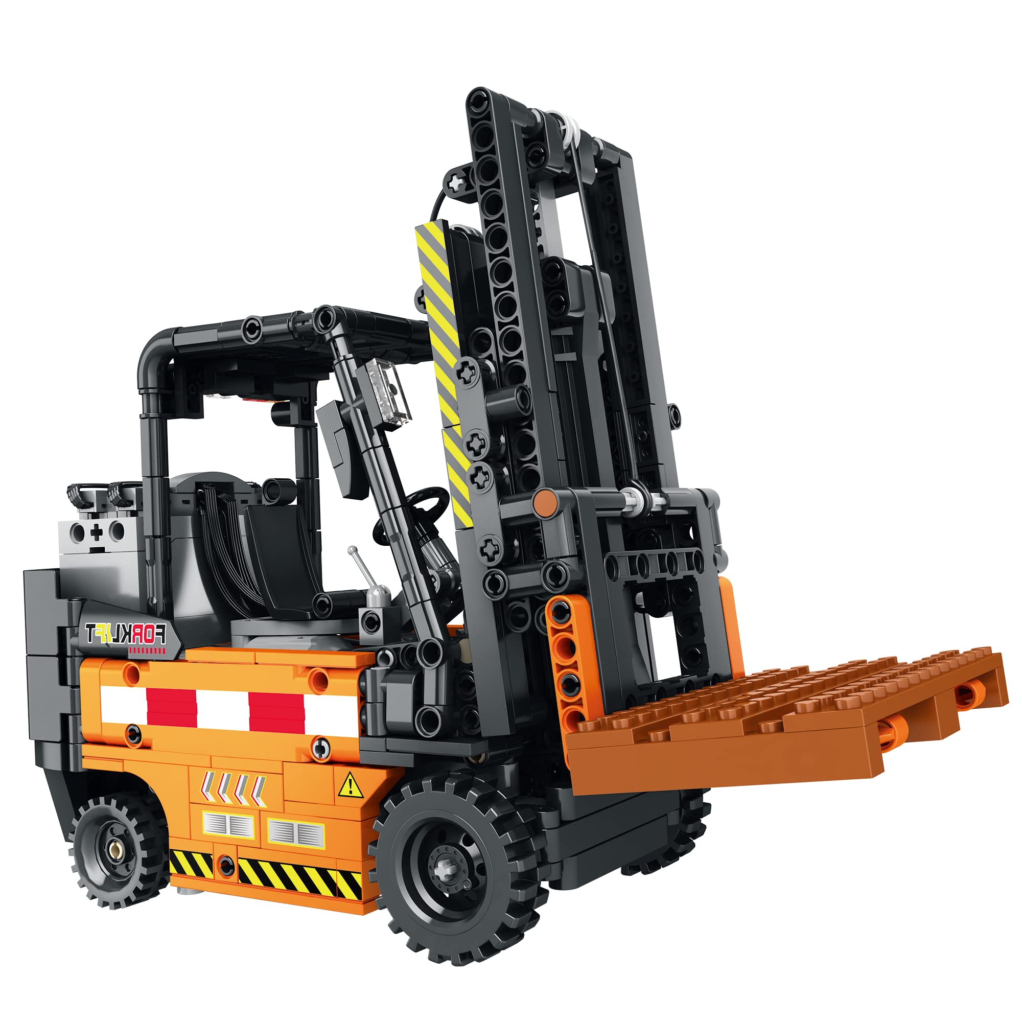 Reobrix 22002 Remote Control Forklift Building Set - 722 Piece STEM Toy with App Control, Compatible with Lego - Creative Construction Model Kit for Kids & Adults Age 8+ - Perfect for STEM Learning, DIY Projects, and Collectible Displays