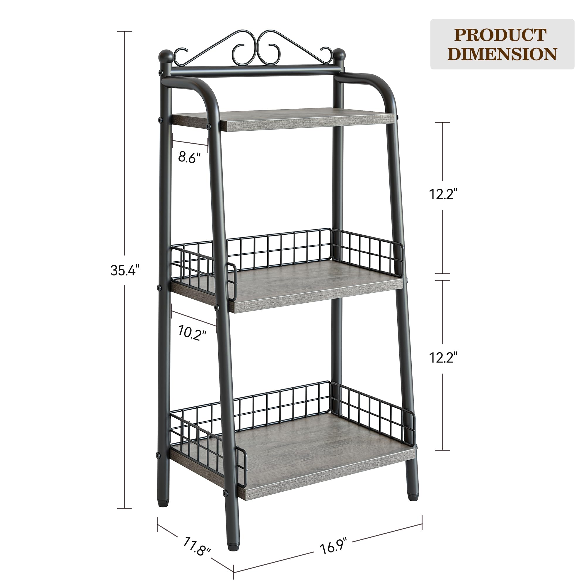 GARVEE 3-Tier Bathroom Ladder Shelf - Space-Saving Freestanding Storage Organizer for Bathroom, Living Room, Balcony & Kitchen | Perfect for Small Spaces, Towel & Toiletry Storage
