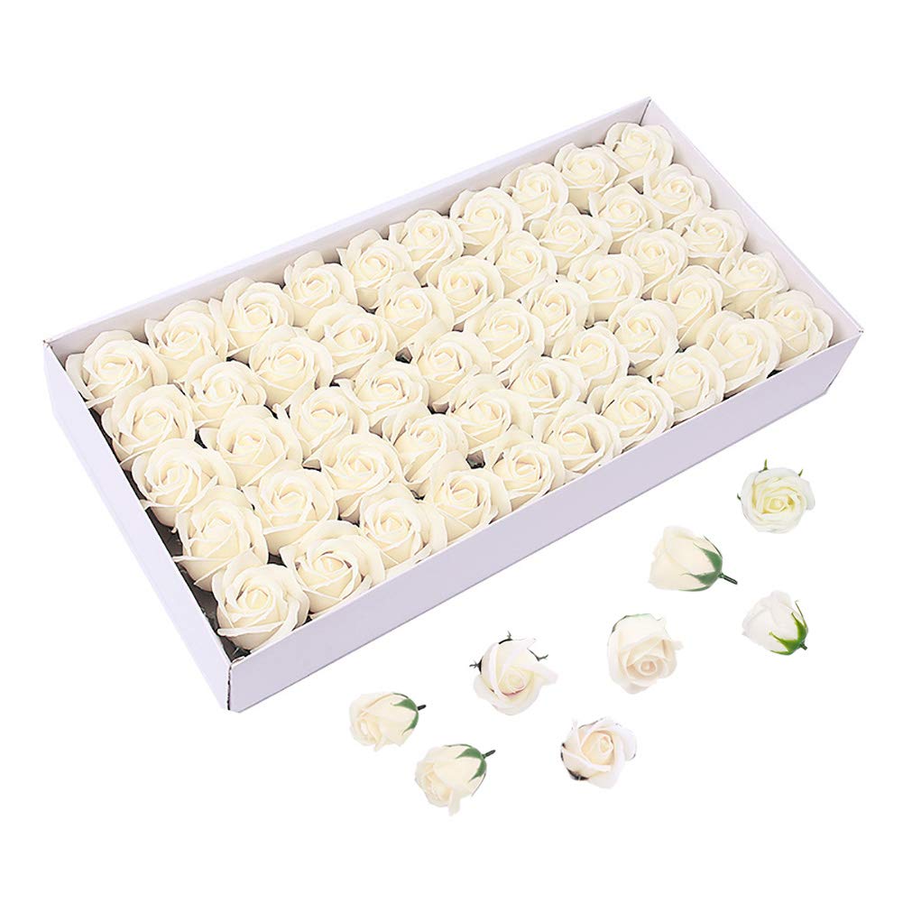 50PCS Scented Soap Rose Flowers with Flora Fragrance - Essential Oil Handmade Soap Roses for Anniversary, Birthday, Wedding & Valentine's Day Gifts - Perfect for Romantic Decorations, Bathroom Luxury & Thoughtful Present Box