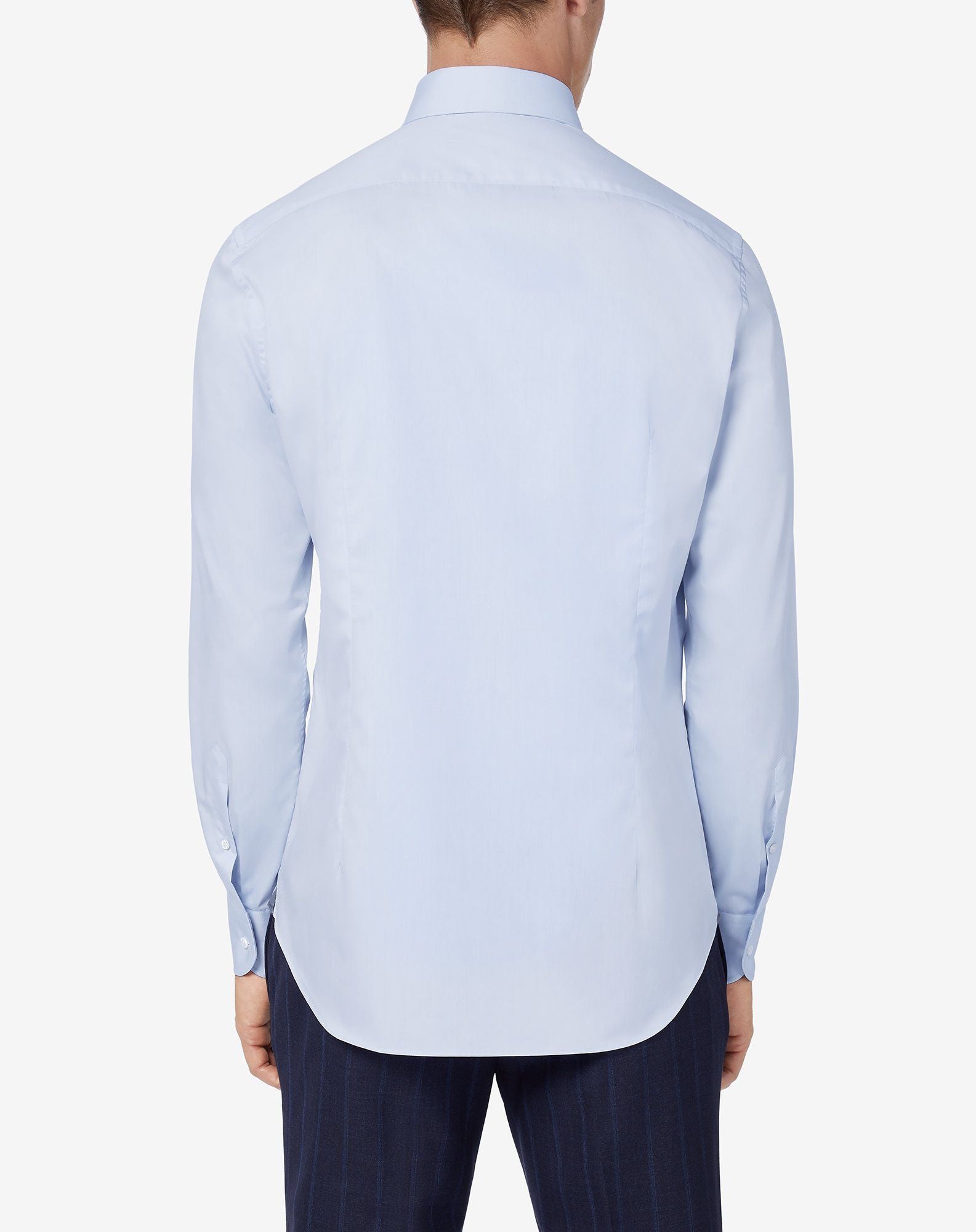 Premium Corneliani Cotton Fine Twill Dress Shirt for Men - Sky Blue | Business Casual & Formal Wear | Office, Wedding & Special Occasions