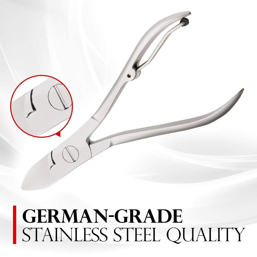 Premium Stainless Steel Toe Nail Scissors - 10cm One-Sided Serrated Blade with Adjusting Screw, Rustproof & Durable (Pack of 1) - Perfect for Pedicures, Foot Care & Grooming Kits